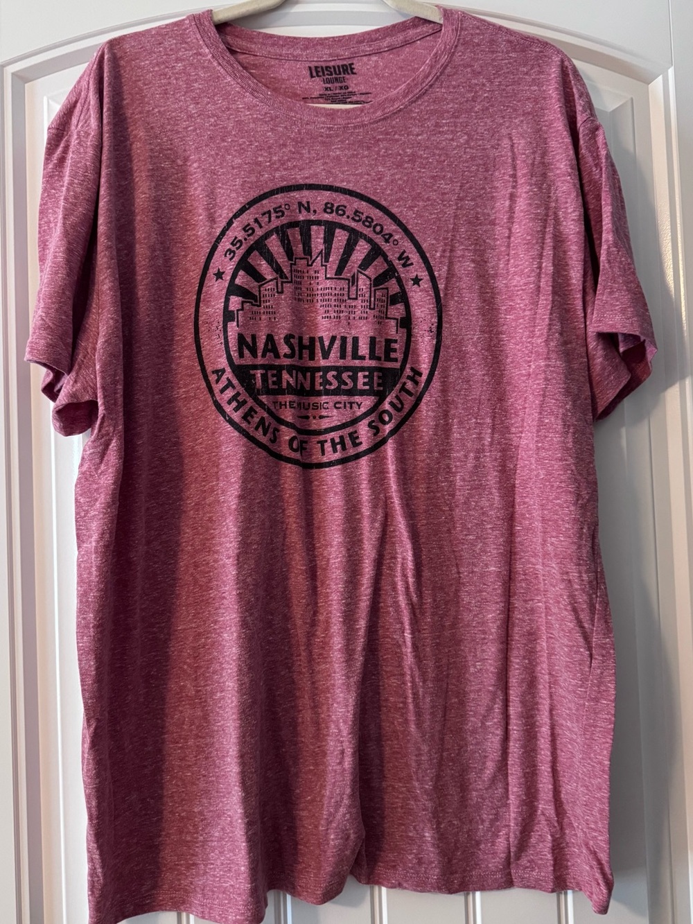 Men's Nashville Tennessee Heathered Red Graphic T-Shirt